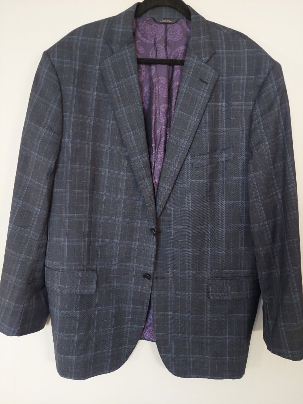 Brooks Brothers Custom Tailored 1818 line Charcoay Checks Blazer 52L Made In USA